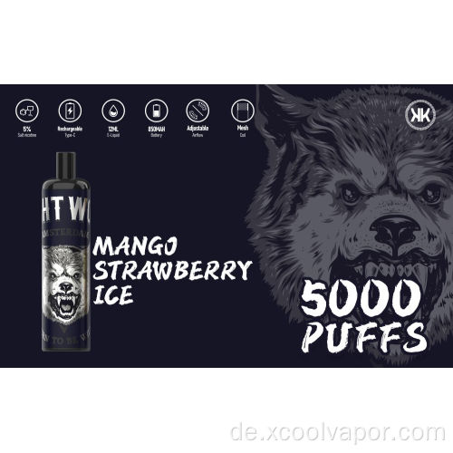 XcoolVape am besten Verkauf 5000 Puffs Einwegvapes HQD